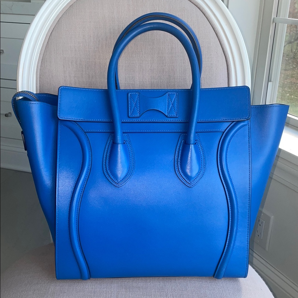 Celine Palmelato Mini Luggage Electric Blue - Picture 5 of 14